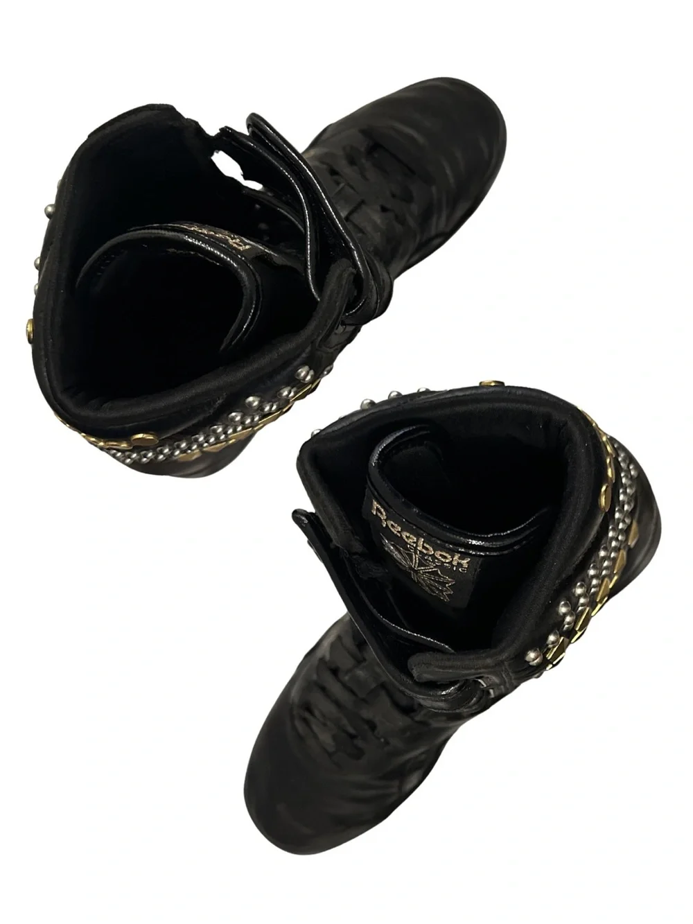 Reebok Freestyle Hi Gold Studded Alicia Keys Double Bubble Shoes Women's 6.5